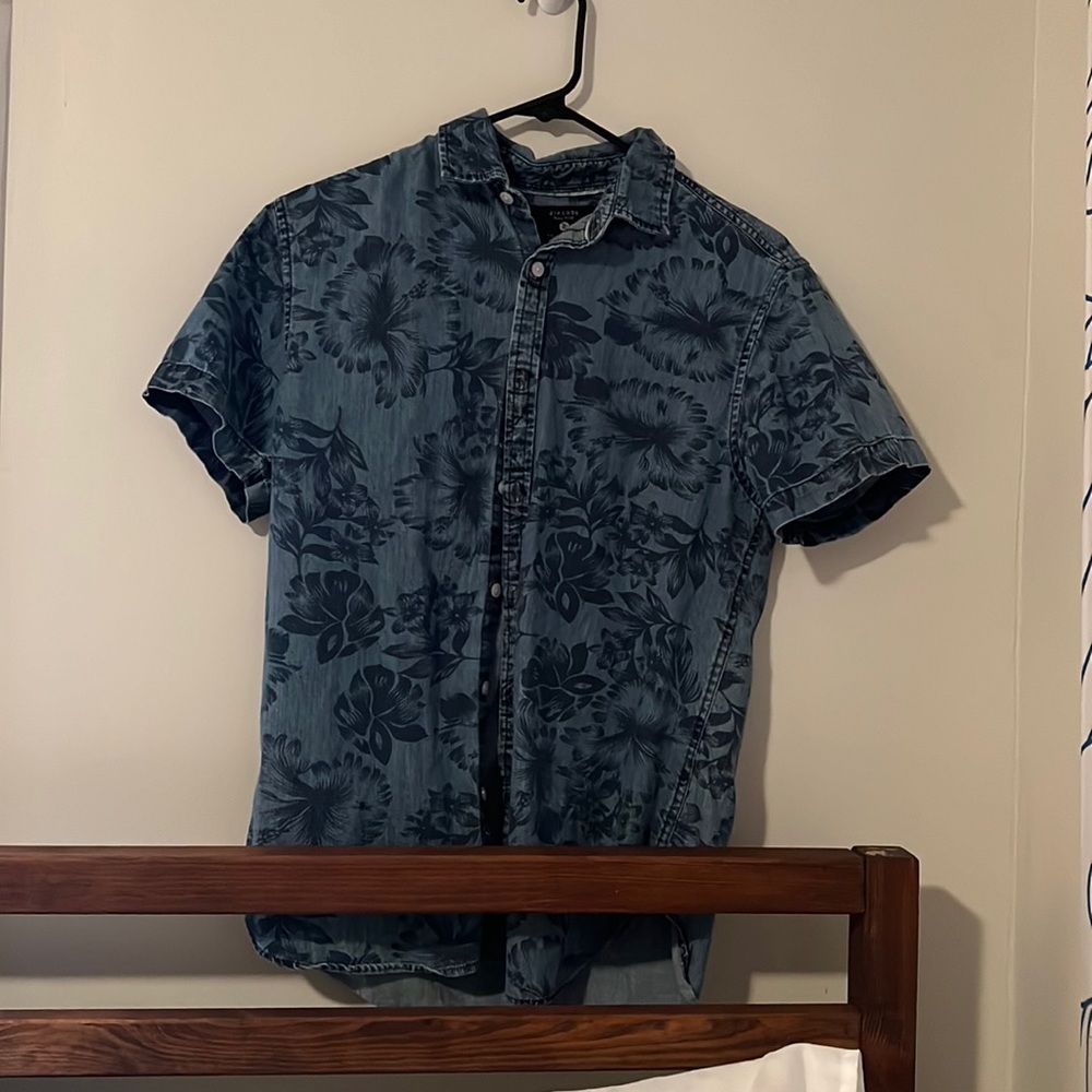 Men’s Floral Denim Shirt